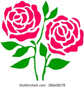 Black Pink Rose Vector Silhouette Stock Vector (Royalty Free ...