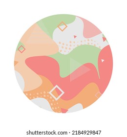 Abstract vector round banner, design element with geometric shapes, vector isolated illustration.