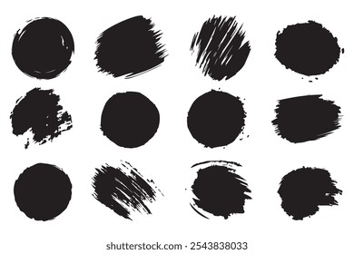 Abstract vector, Round Brush, Silhouette Design, Modern, Minimalist Decor, Circle Art, Brush Stroke, Abstract Shapes, Artistic Silhouette, Home Decor, Wall Art, Brush Texture, Contemporary design