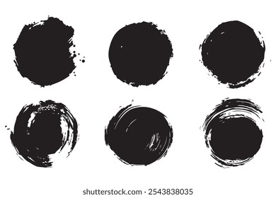 Abstract vector, Round Brush, Silhouette Design, Modern, Minimalist Decor, Circle Art, Brush Stroke, Abstract Shapes, Artistic Silhouette, Home Decor, Wall Art, Brush Texture, Contemporary design