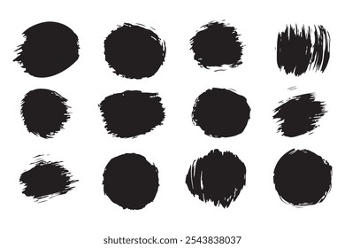 Abstract vector, Round Brush, Silhouette Design, Modern, Minimalist Decor, Circle Art, Brush Stroke, Abstract Shapes, Artistic Silhouette, Home Decor, Wall Art, Brush Texture, Contemporary design