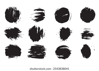 Abstract vector, Round Brush, Silhouette Design, Modern, Minimalist Decor, Circle Art, Brush Stroke, Abstract Shapes, Artistic Silhouette, Home Decor, Wall Art, Brush Texture, Contemporary design