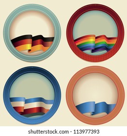 Abstract vector round frames with flags - with copy space for text