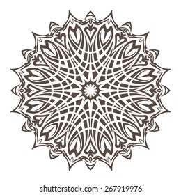 Abstract vector round lace design - mandala, decorative element