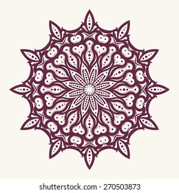 Abstract vector round lace design - mandala, decorative element