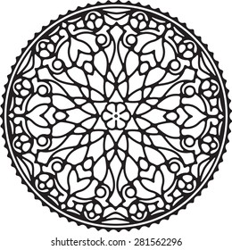 Abstract vector round lace design - mandala, decorative element