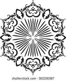 Abstract vector round lace design - mandala, decorative element
