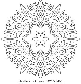 Abstract vector round lace design - mandala, decorative element