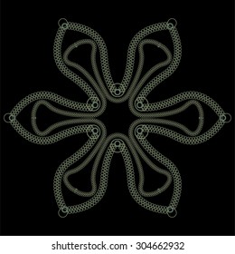 Abstract vector round lace design. Easily editable vector image