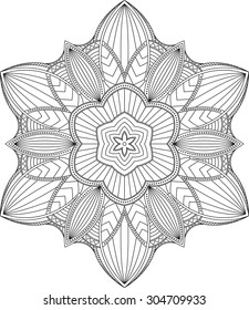 Abstract vector round lace design - mandala, decorative element