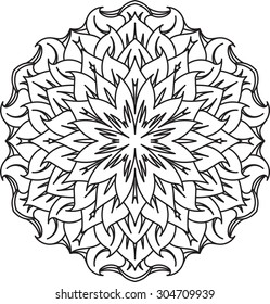 Abstract vector round lace design - mandala, decorative element