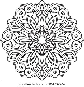 Abstract vector round lace design - mandala, decorative element