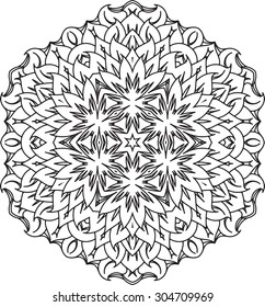 Abstract vector round lace design - mandala, decorative element