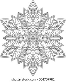 Abstract vector round lace design - mandala, decorative element