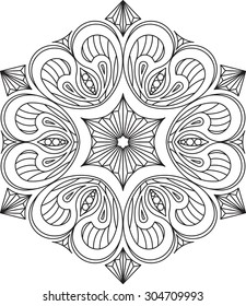 Abstract vector round lace design - mandala, decorative element
