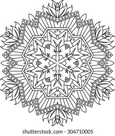 Abstract vector round lace design - mandala, decorative element