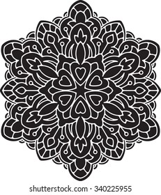 Abstract vector round lace design - mandala, decorative element.