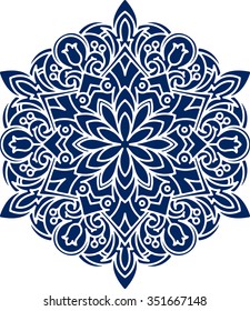 Abstract vector round lace design - mandala, decorative element