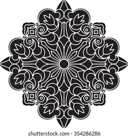 Abstract vector round lace design - mandala, decorative element.