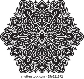 Abstract vector round lace design - mandala, decorative element.