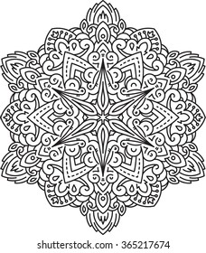 Abstract vector round lace design - mandala, decorative element