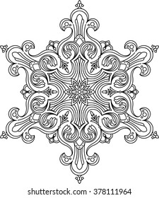 Abstract vector round lace design - mandala, decorative element