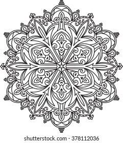 Abstract vector round lace design - mandala, decorative element