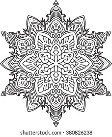 Abstract vector round lace design - mandala, decorative element