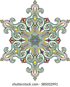 Abstract vector round lace design - mandala, decorative element