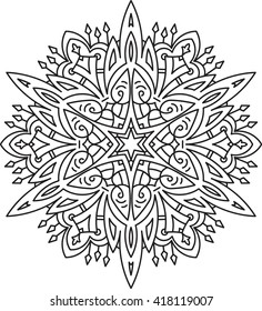 Abstract vector round lace design - mandala, decorative element