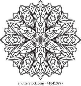 Abstract vector round lace design - mandala, decorative element