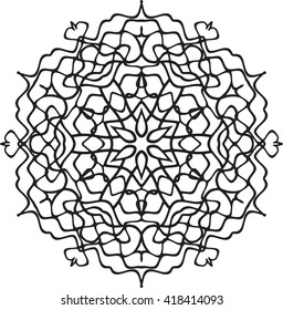 Abstract vector round lace design - mandala, decorative element