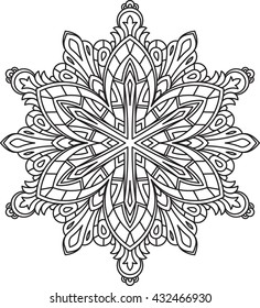 Abstract vector round lace design - mandala, decorative element