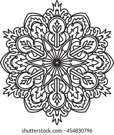 Abstract vector round lace design - mandala, decorative element