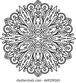 Abstract vector round lace design - mandala, decorative element
