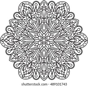Abstract vector round lace design - mandala, decorative element
