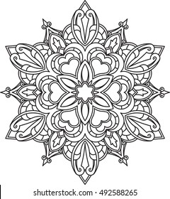 Abstract vector round lace design - mandala, decorative element