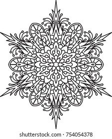 Abstract vector round lace design - mandala, decorative element
