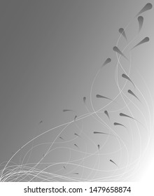 abstract vector of round and line with gray and white gradient background