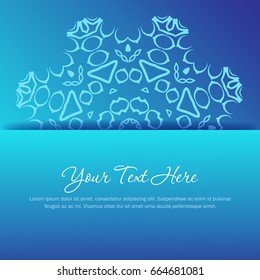 Abstract vector round ornament in blue colors. Layout for greeting cards, invitations, book covers, certificates etc. EPS 10