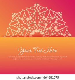 Abstract vector round ornament in red and orange colors. Layout for greeting cards, invitations, book covers, brochures etc. EPS 10