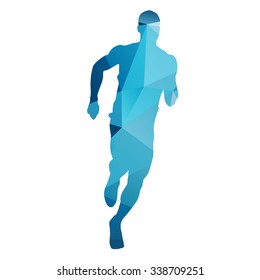 Abstract Vector Runner. Geometric Silhouette