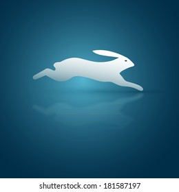 Abstract Vector Running Rabbit Symbol.