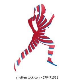 Abstract vector running woman