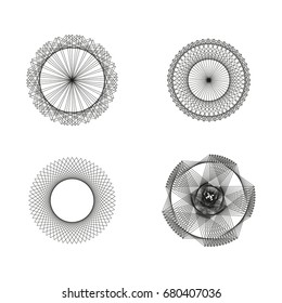 Abstract vector sacred geometrical figures, spiritual symbols. Sacred geometry linear contour icons. Circle shapes set. Outline Mandala frames
