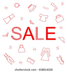 Abstract vector sale. Sale poster. 