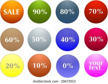 Abstract vector sale tag stickers with discount