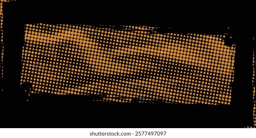 Abstract Vector Scalable Banner Yellow Dots Halftone Retro Spilled Ink Paper Rough Print