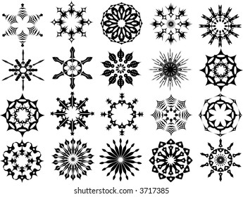 Abstract vector scalable round ornaments