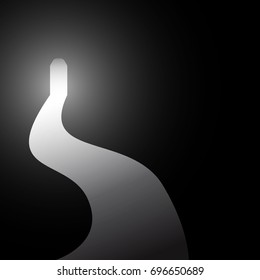 abstract vector scene of light at exit way concept design